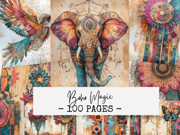 Download Boho Magic Junk Journal Papers - Magic Collection