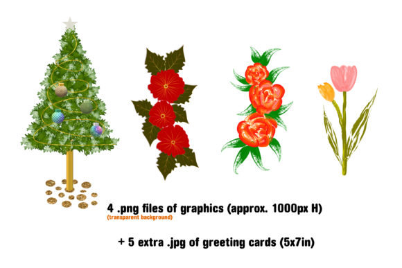 Download Set of Floral Graphics and Cards - Graphic Collection