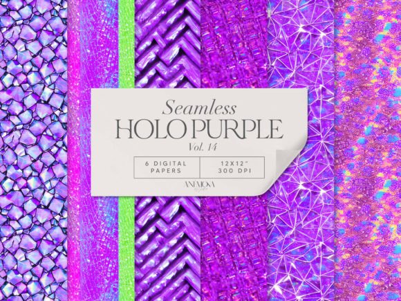 Download Purple Holographic Digital Paper Seamles - Graphic Collection