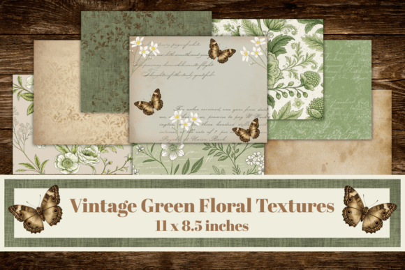 Download Vintage Green Floral Textures, - Floral textures Collection