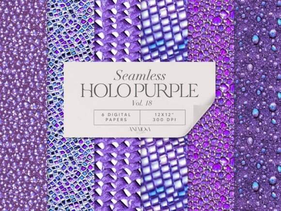 Download Purple Holographic Digital Paper Seamles - Graphic Collection