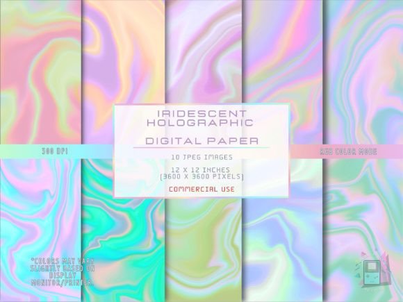 Download Iridescent Holographic Digital Paper - Graphic Collection