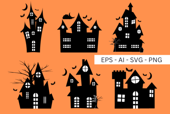Download Halloween Haunted House Vector Set - Haunted house vector Collection