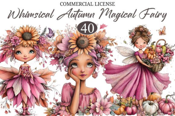 Download Whimsical Magical Autumn Fairy Clipart - Magic Collection