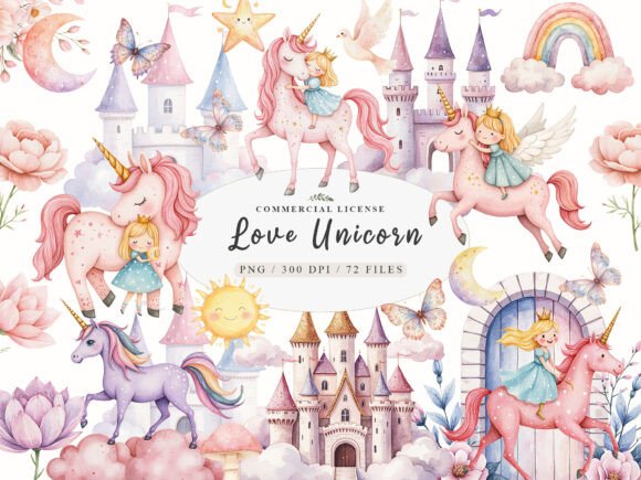 Download Magical Kingdom Pastel Cute Unicorn Png - Magic Collection