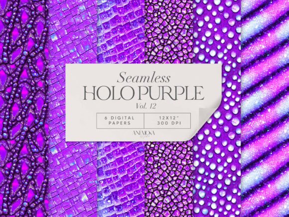 Download Purple Holographic Digital Paper Seamles - Graphic Collection