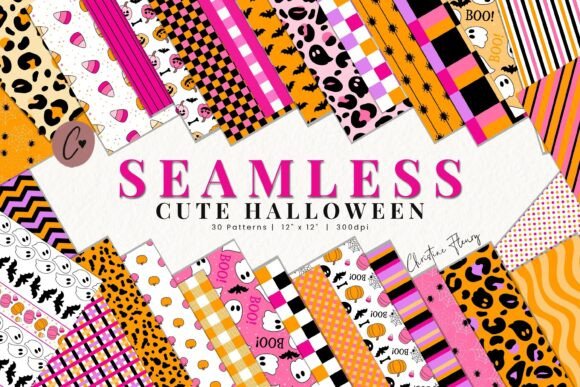 Download 30 Seamless Cute Halloween Digital Paper - Halloween digital paper Collection