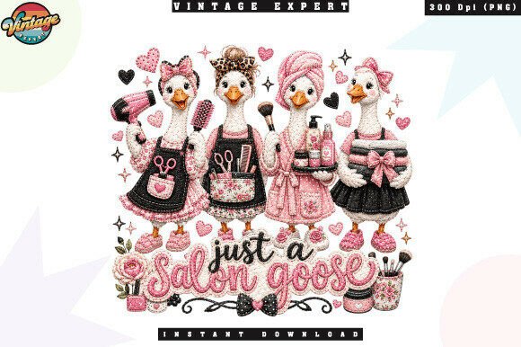 Download Cute Goose Beauty Salon PNG - Premium Resources