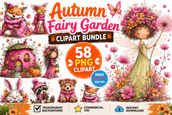 Download Magical Autumn Fairy Garden Clipart - Magic Collection