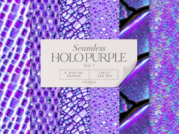 Download Purple Holographic Digital Paper Seamles - Graphic Collection
