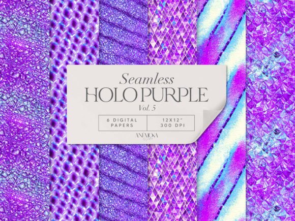 Download Purple Holographic Digital Paper Seamles - Graphic Collection
