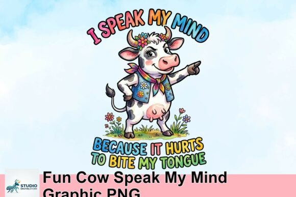 Download Fun Cow Speak My Mind Graphic PNG - Graphic Collection