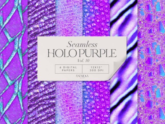 Download Purple Holographic Digital Paper Seamles - Graphic Collection