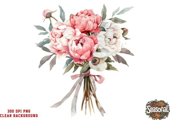 Download Watercolor Peonies Floral Graphics - Graphic Collection