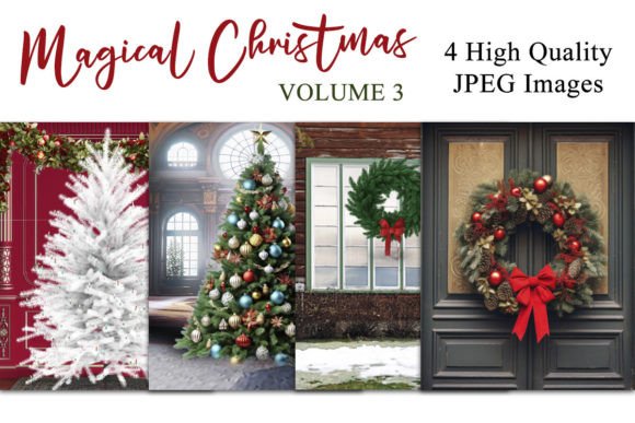 Download Magical Christmas V3 Digital Backgrounds - Magic Collection