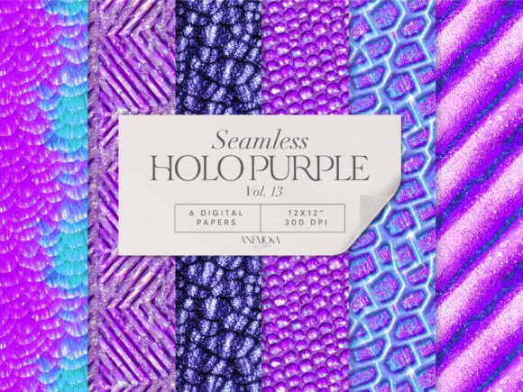 Download Purple Holographic Digital Paper Seamles - Graphic Collection