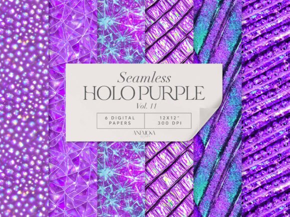 Download Purple Holographic Digital Paper Seamles - Graphic Collection