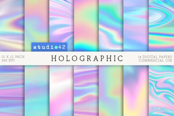 Download Holographic Digital Paper Pack - Graphic Collection