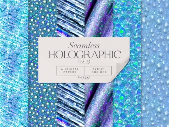 Download Blue Holographic Digital Paper Seamless - Graphic Collection
