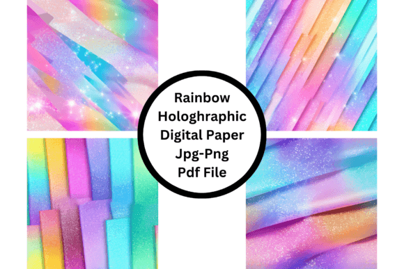 Download Rainbow Holographic Digital Paper - Graphic Collection