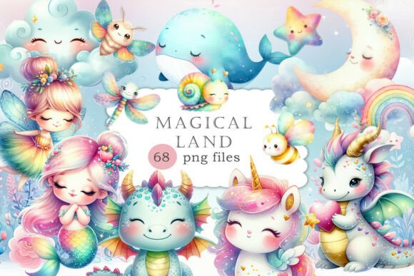 Download Watercolour Magical Land Cute Animals - Magic Collection